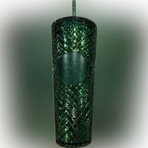 Starbucks 24oz Green Jeweled Cold Cup Tumbler Holiday Edition Limited 2021 NWOT